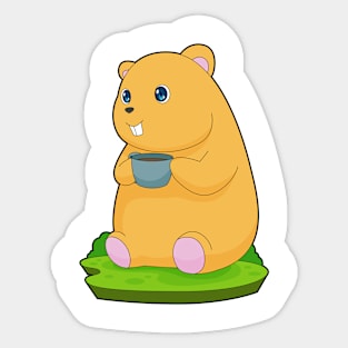 Hamster Coffee Cup Sticker